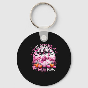 Flamingo im Oktober tragen wir Pink Breast Cancer Schlüsselanhänger