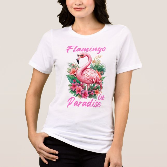 Flamingo im Paradies Tri-Blend-Shirt Tri-Blend Shirt (Vorderseite)