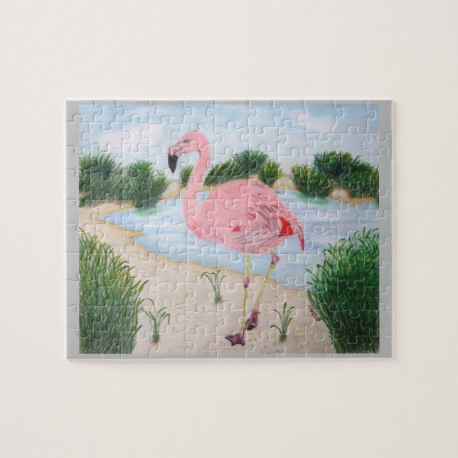Flamingo im Sumpf Puzzle (Horizontal)