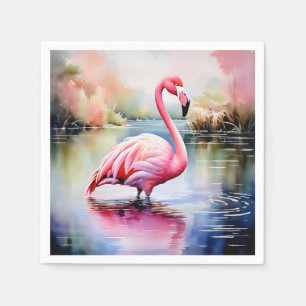 Flamingo im Wasser Serviette