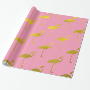 Flamingo Imitate Metallischer Garten: Tropischer F Geschenkpapier