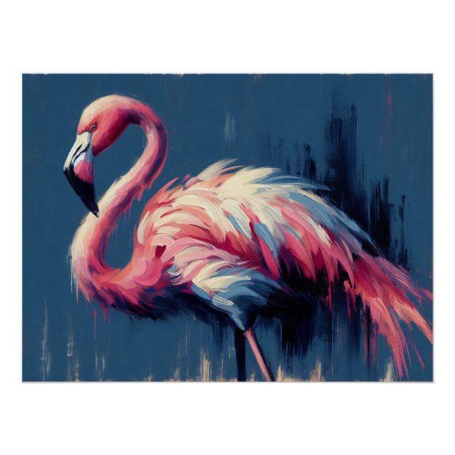 Flamingo Impressionismus Malerei Decoupage Poster (Vorderseite)