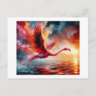 Flamingo in a Fiery Flight,  Postkarte