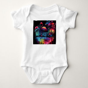 Flamingo in A Lake-63852 Baby Strampler