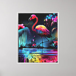 Flamingo in A Lake-63852 Leinwanddruck