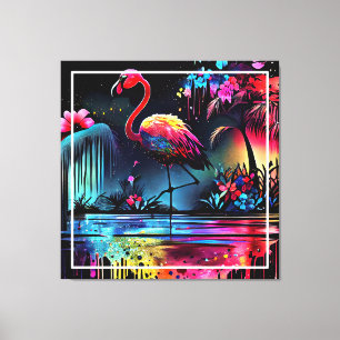Flamingo in A Lake-63852 Leinwanddruck