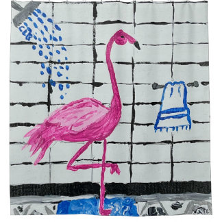Flamingo in der Dusche Duschvorhang