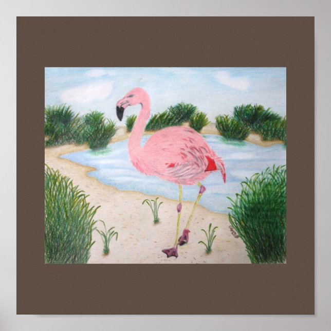 Flamingo in der Marsh Canvas Print Poster (Vorne)
