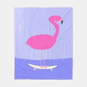 Flamingo in der Skateboardmalerei Kunst Fleecedecke