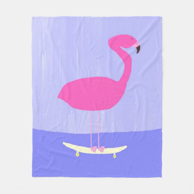 Flamingo in der Skateboardmalerei Kunst Fleecedecke (Vorderseite)