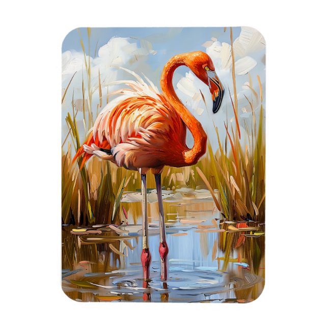 Flamingo in der Wildnis Magnet (Vertikal)