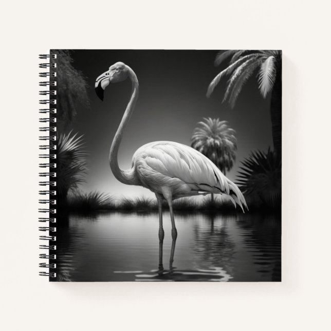 Flamingo in einem Pool Notizbuch (Vorderseite)