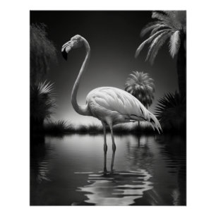 Flamingo in einem Pool Poster