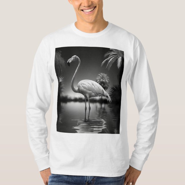 Flamingo in einem Pool T-Shirt (Vorderseite)