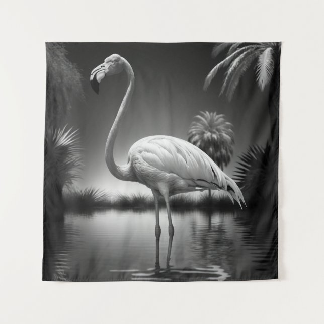 Flamingo in einem Pool Wandteppich (Vorderseite)