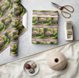 Flamingo in einer Yoga-Pose Geschenkpapier