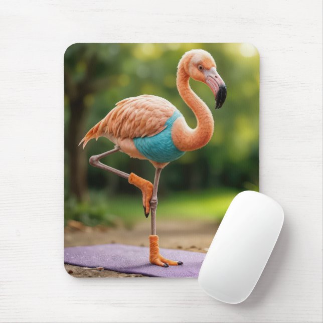 Flamingo in einer Yoga-Pose Mousepad (Mit Mouse)