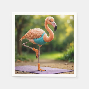 Flamingo in einer Yoga-Pose Serviette