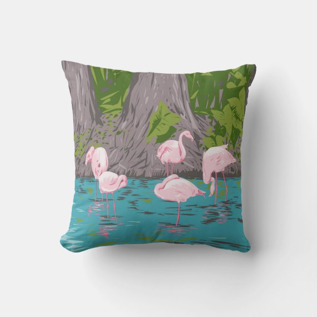 Flamingo in Everglades Kissen (Vorderseite)