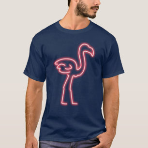Flamingo in Neon Pink T-Shirt