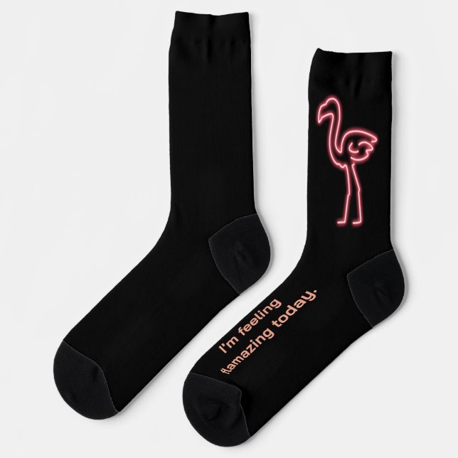 Flamingo in Neon Socken (Linkes Detail)
