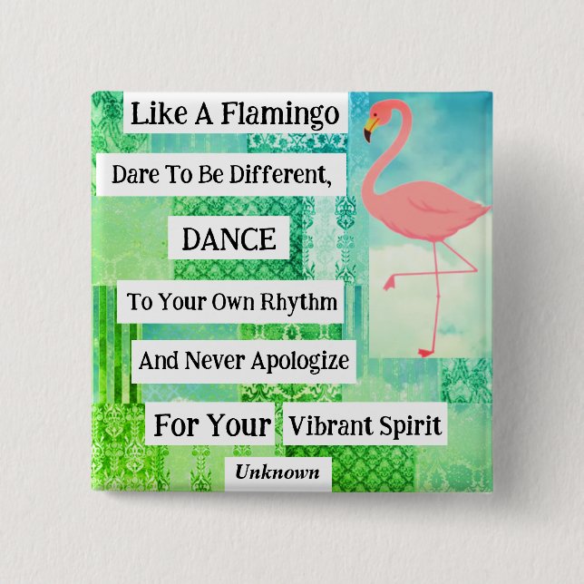 Flamingo Inspiration Quote Button (Vorderseite)