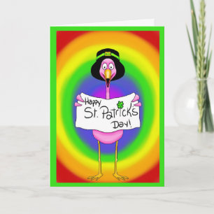 Flamingo Irish St. Patrick's Day Card Rainbow Karte
