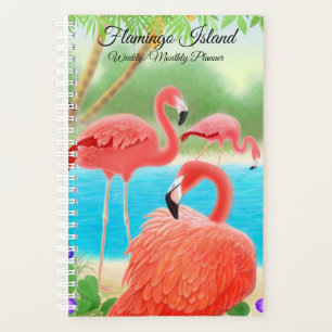 Flamingo Island Wöchentlicher Monatsplaner Planer