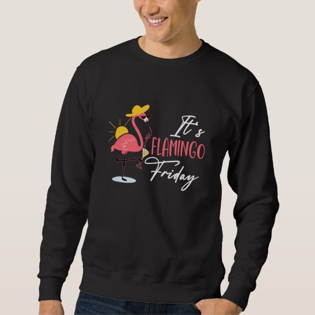 Flamingo ist Flamingo Freitag Vögel tragen Gl Sweatshirt (Vorderseite)