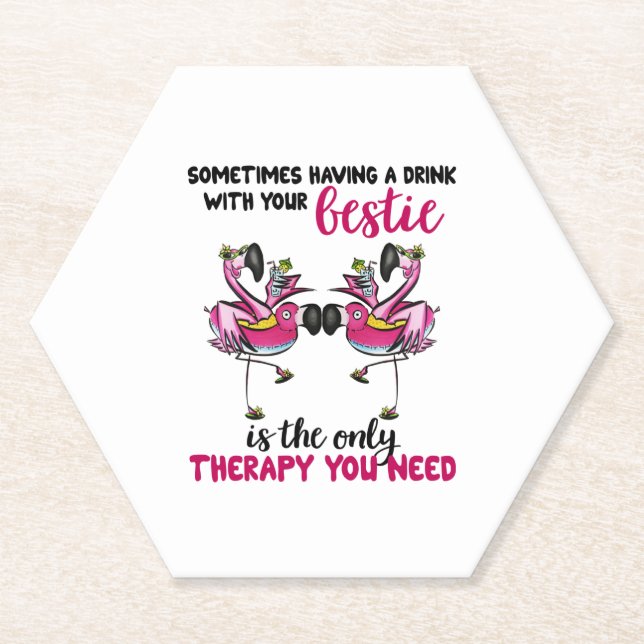 Flamingo ist mein Freund Untersetzer (Vorderseite)