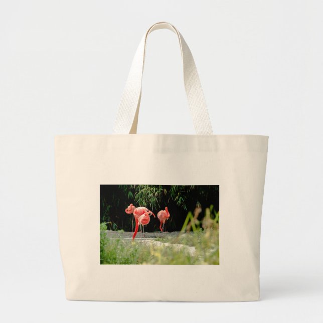 Flamingo Jumbo Stoffbeutel (Vorne)
