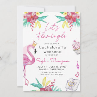 Flamingo Junggeselinnen-Abschied Einladung