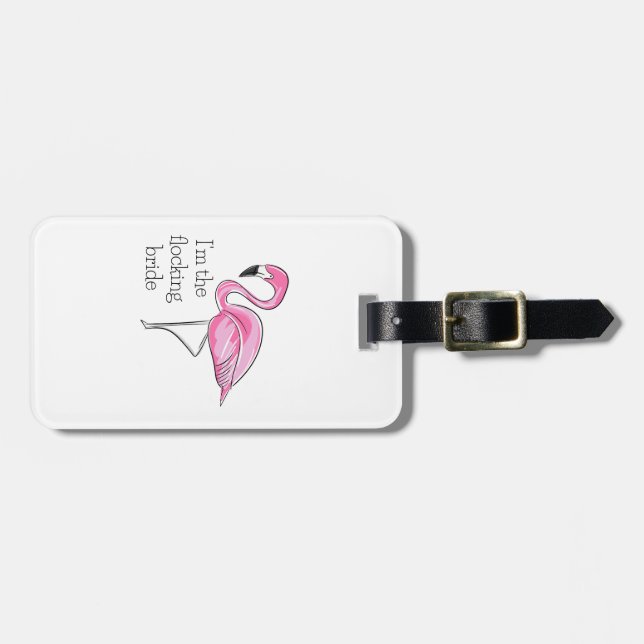 Flamingo Junggeselinnen-Abschied Ich bin die Flock Gepäckanhänger (Vorderseite horizontal)