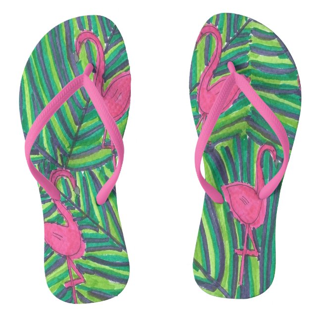 Flamingo Jungle Vibe Flip Flops (Fußbett)