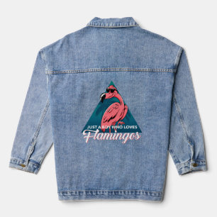 Flamingo Just A Boy, der Flamingos Pink Bird Liebe Jeansjacke