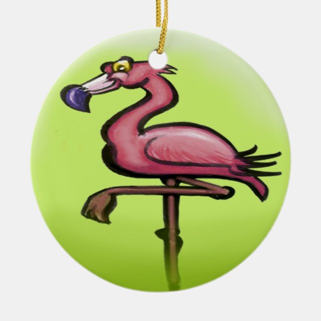 Flamingo Keramik Ornament (Vorne)