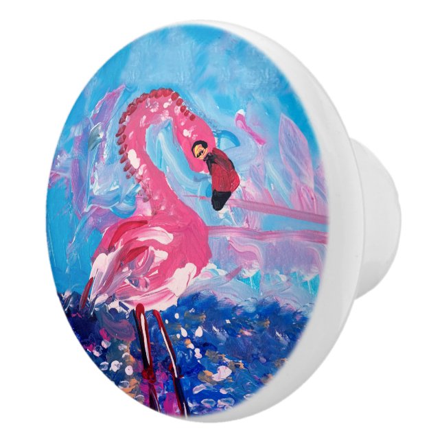 Flamingo Keramikknauf (Rechts)