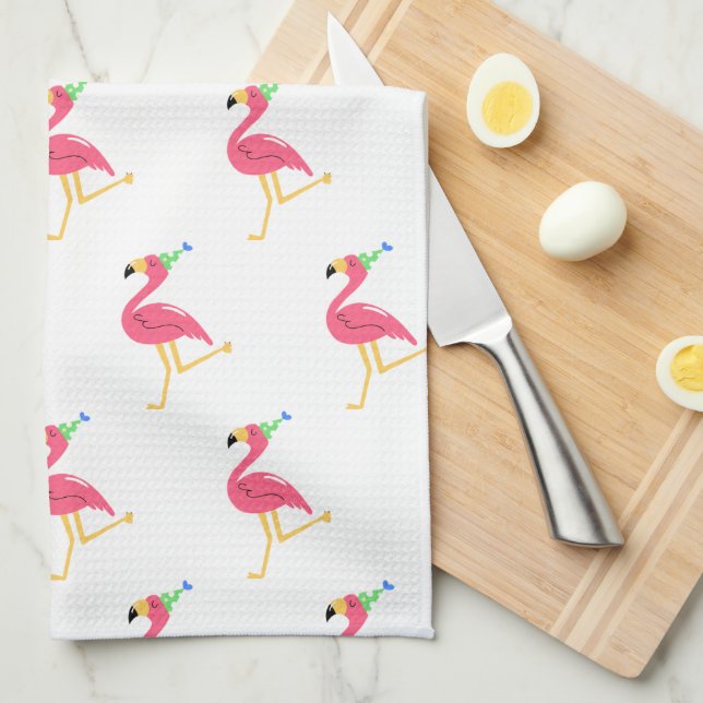 Flamingo Kitchen Handtuch (Viertel Falte)