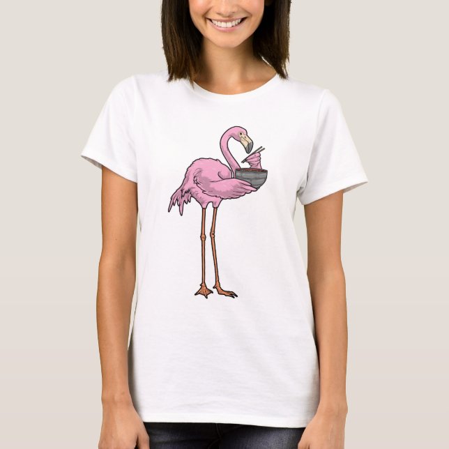 Flamingo kocht Ramen kochen T-Shirt (Vorderseite)