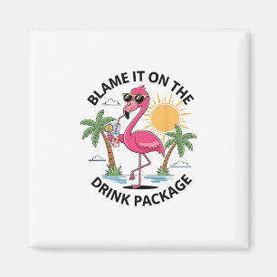 Flamingo Kreuzfahrt Schieb Es Auf Das Getränkepake Magnet