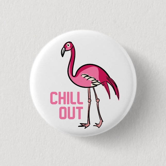 Flamingo kühlen heraus button (Vorderseite)