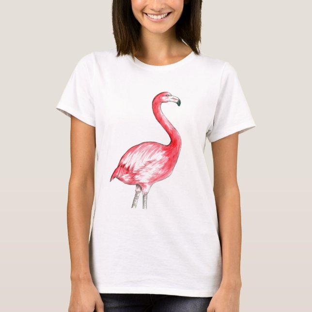 Flamingo-Kunst T-Shirt (Vorderseite)