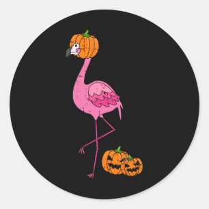 Flamingo-Kürbiskopf-Kostüm Süßes Einfaches Vogel H Runder Aufkleber