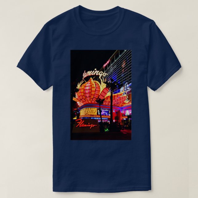 Flamingo Las Vegas Hotel Neon Signs America T-Shirt (Design vorne)