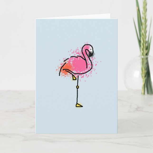 Flamingo leere Grußkarte Karte (Vorderseite)