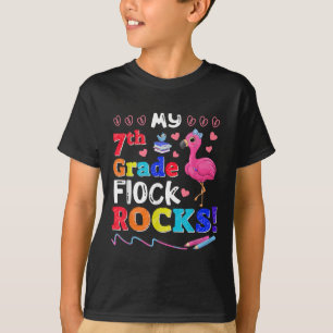 Flamingo-Lehrer Zurück zur Schule Meine 7. Klasse T-Shirt