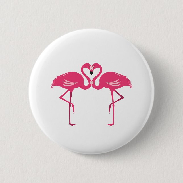 Flamingo-Liebe Button (Vorderseite)