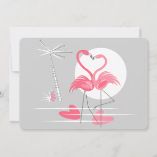 Flamingo Liebe Einladung horizontal