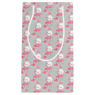Flamingo Liebe Geschenktasche klein gekachelt Kleine Geschenktüte