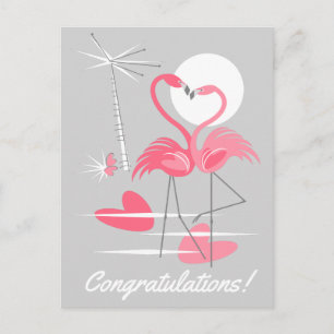 Flamingo Liebe Gratulations! Postkarte Landschaft
